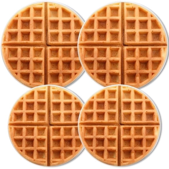 Round Gas Stove Burner Covers Set of 4,Funny Waffles Print Electric Stove Burner Covers,8 inches and 10 inches,Metal Stove Top Cover Cooktop Decorative