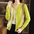 thumbnail image 5 of TINZ Cardigan à Col Rond Côtelé à Blocs de Couleur Femmes Chandails Grande Taille Longs Chandails Tricotés pour Femmes Chandails de Chalet pour Femmes, 5 of 5