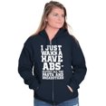 thumbnail image 4 of Want Abs Funny Working Out Cardio Gym Zip Up Hoodie Men's Women's Brisco Brands X, 4 of 6