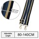 thumbnail image 2 of 2 correas para bolso, 3,8 cm de ancho, correa para bolso, bolso cruzado de repuesto, bolso de hombro ajustable a rayas, ajustable 80-140cm, 2 of 5