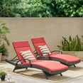 thumbnail image 6 of Soleil Outdoor Grey Wicker Arm Chaise Lounges with Water Resistant Cushions, Set of 2, Red, 6 of 9