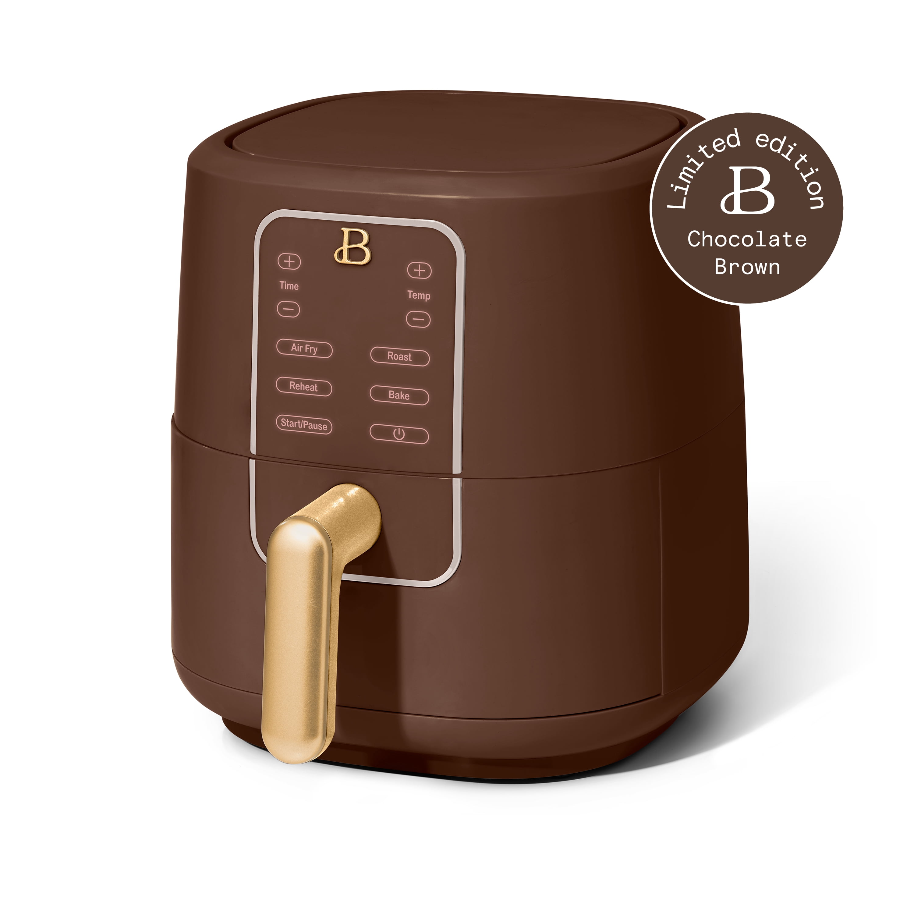 Beautiful 3 Qt Air Fryer with TurboCrisp Technology, EverGood Non-Toxic Ceramic Nonstick Coating, Chocolate by Drew Barrymore