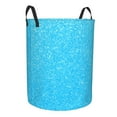 thumbnail image 2 of Fotbe Sky Blue Glitter Laundry Basket with Handles, Waterproof Large Laundry Hamper, Wash Bag for Corner Dorm, Rolling Laundry Basket with Handles-Small, 2 of 8
