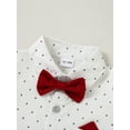 thumbnail image 5 of CARETOO Toddler Boy Clothes Dress Shirt Bowtie Suspender Pants Formal Outfit 3Pcs 95% Cotton 1-5T, 5 of 13