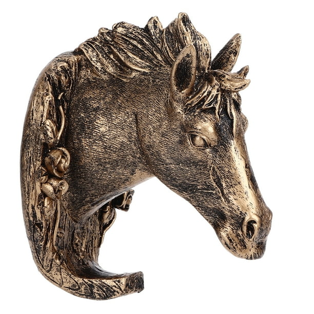 Llavero de Pared de Caballo ANGGREK Decoración Dorada Antigua Gancho para Ropa Estilo Nórdico