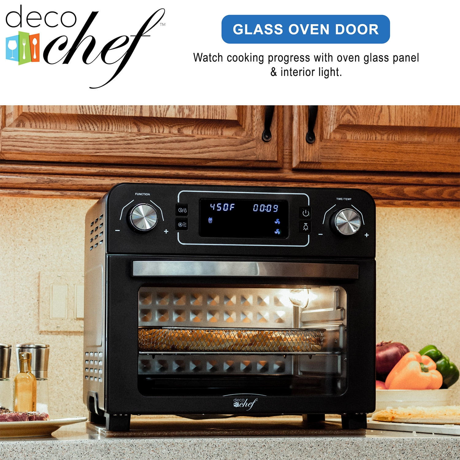 Deco Chef 24QT Stainless Steel Countertop Toaster Air Fryer Oven +  Accessories 840133938616