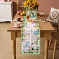 thumbnail image 2 of Easter Table Runner - 120 Inch Long Spring Gnomes Floral Bunny Duck Green Pink Plaid Cotton and Linen Blended Dress Scarves Farmhouse Table Runner for Kitchen Dining, Coffee Table, 13" x 120", 2 of 8