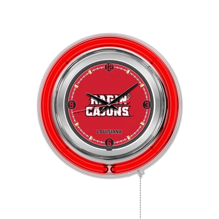 University of Louisiana at Lafayette 15 Double Neon Wall Clock