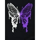 thumbnail image 4 of Camiseta De Verano Para Mujer, Cuello Redondo, Para Mochilero, Vacaciones En La CalleWomen's Casual Butterfly Print T-Shirt - Gradient Purple & White, Round Neck, Short Sleeve, Lightweight Polyester, 4 of 8