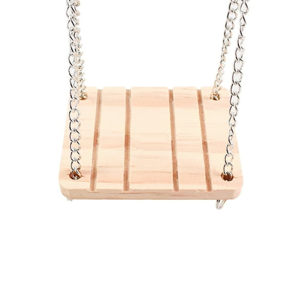 Raindrops 1PC Hamster Wooden Swing Toy Small Pet Anti Slot Suspension Chain Hanging Toy