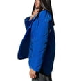thumbnail image 6 of SAYOO Female Coat, Solid Color Round Neck Long Sleeve Jacket with Big Pockets for Fall Winter, Blue,, 6 of 9