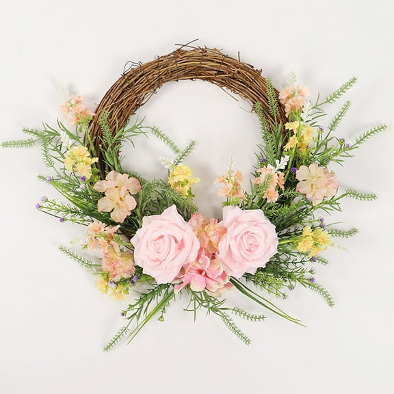 Latrodar Spring And Summer Simulation Rose Half Wreath Wedding Wedding Home Decoration Wreath Artificial Door Decoration Multicolor 12x1.6 Inch