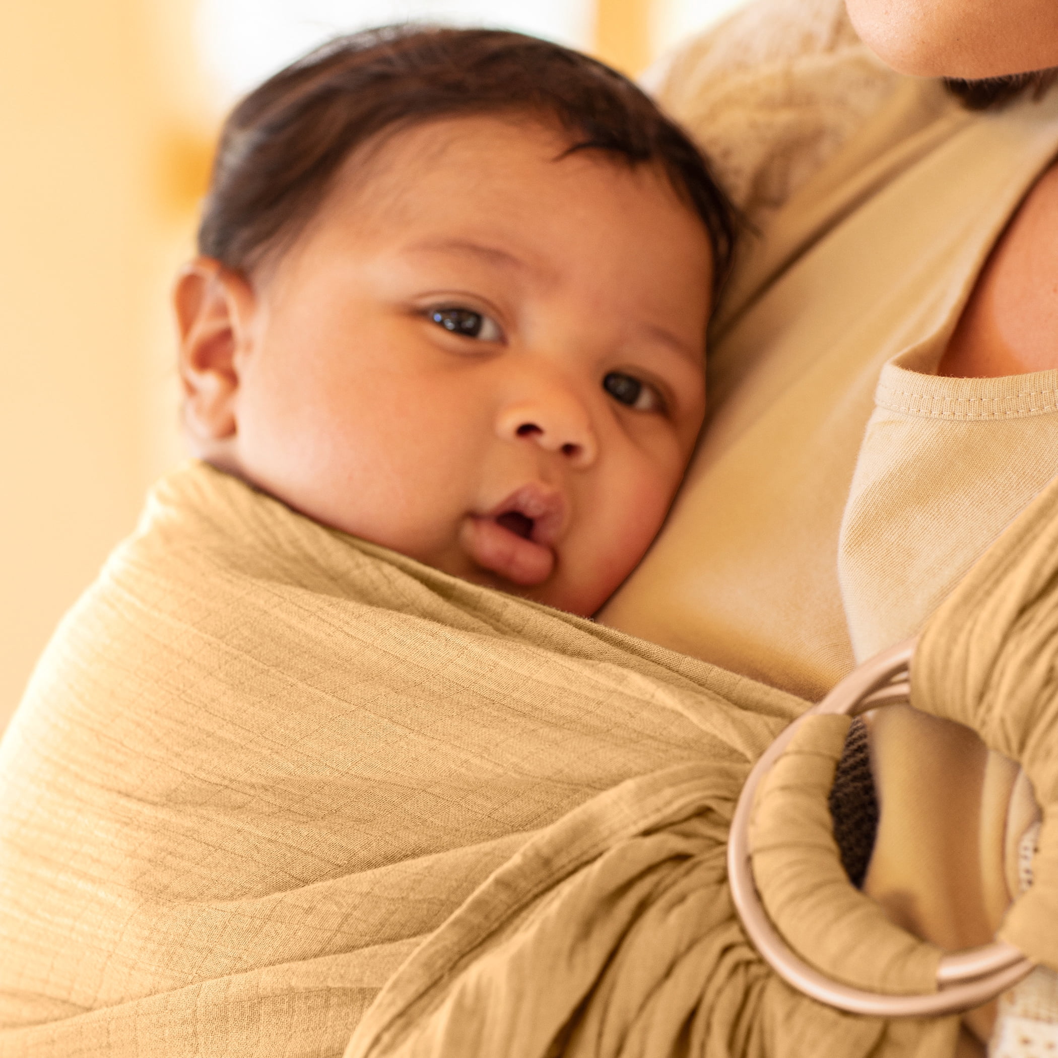 Moby Wrap Ring Sling Baby Carrier in Saffron
