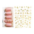 thumbnail image 3 of 1 hoja de s de Arte de uñas de Navidad-calcomanías de uñas DIY para mujeres niñas salón de manicura de uñas - DH-195 oro DH-195 Dorado Sunnimix Arte de uñas pegatinas, 3 of 8