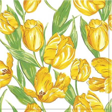 Tulip Napkins RETRO YELLOW TULIPS 40pcs Lunch Napkins  Paper Napkins Spring  Floral Napkins  Easter Paper Napkins  Mother’s Day Napkins  Decorative Napkins for Decoupage
