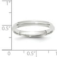 thumbnail image 3 of Finest Gold 14K White Gold 3 mm Half Round with Edge Band, Size 11, 3 of 4