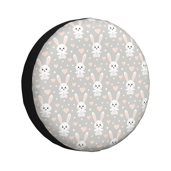 Easygdp Rabbit And Heart for Wheel Cover,Spare Tire Cover,4-17in Spare Tire Cover Universal Fit for Trailer, Car, Truck, SUV, Jeep-15 inch