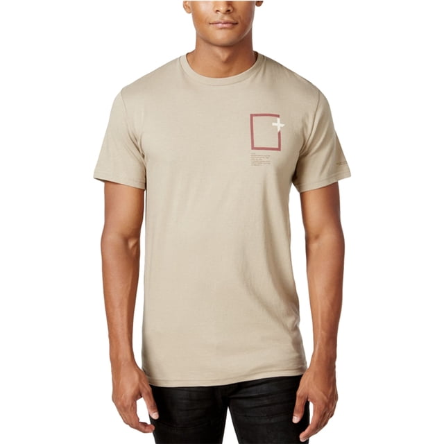 Tavik Camiseta gráfica con logotipo en el pecho para hombre, marrón, pequeña Tavik Camiseta gráfica