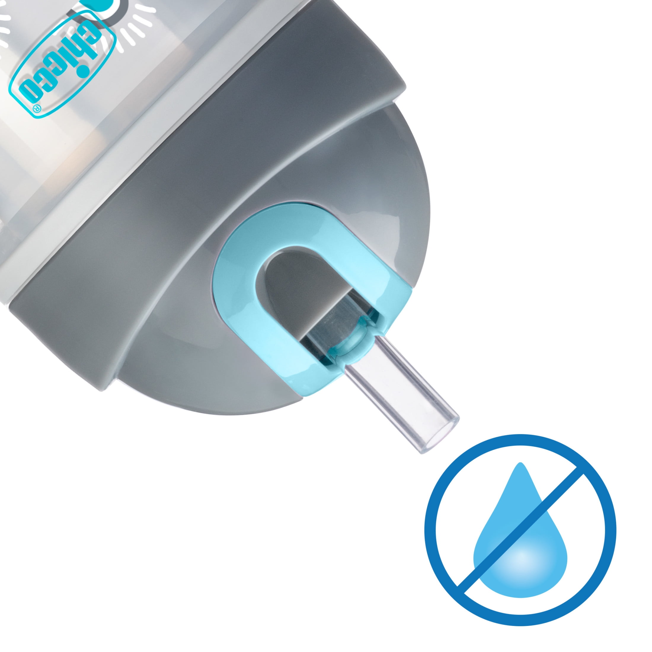 Chicco Insulated Flip-Top Straw Cup 9oz, Silver/Purple Rainbow