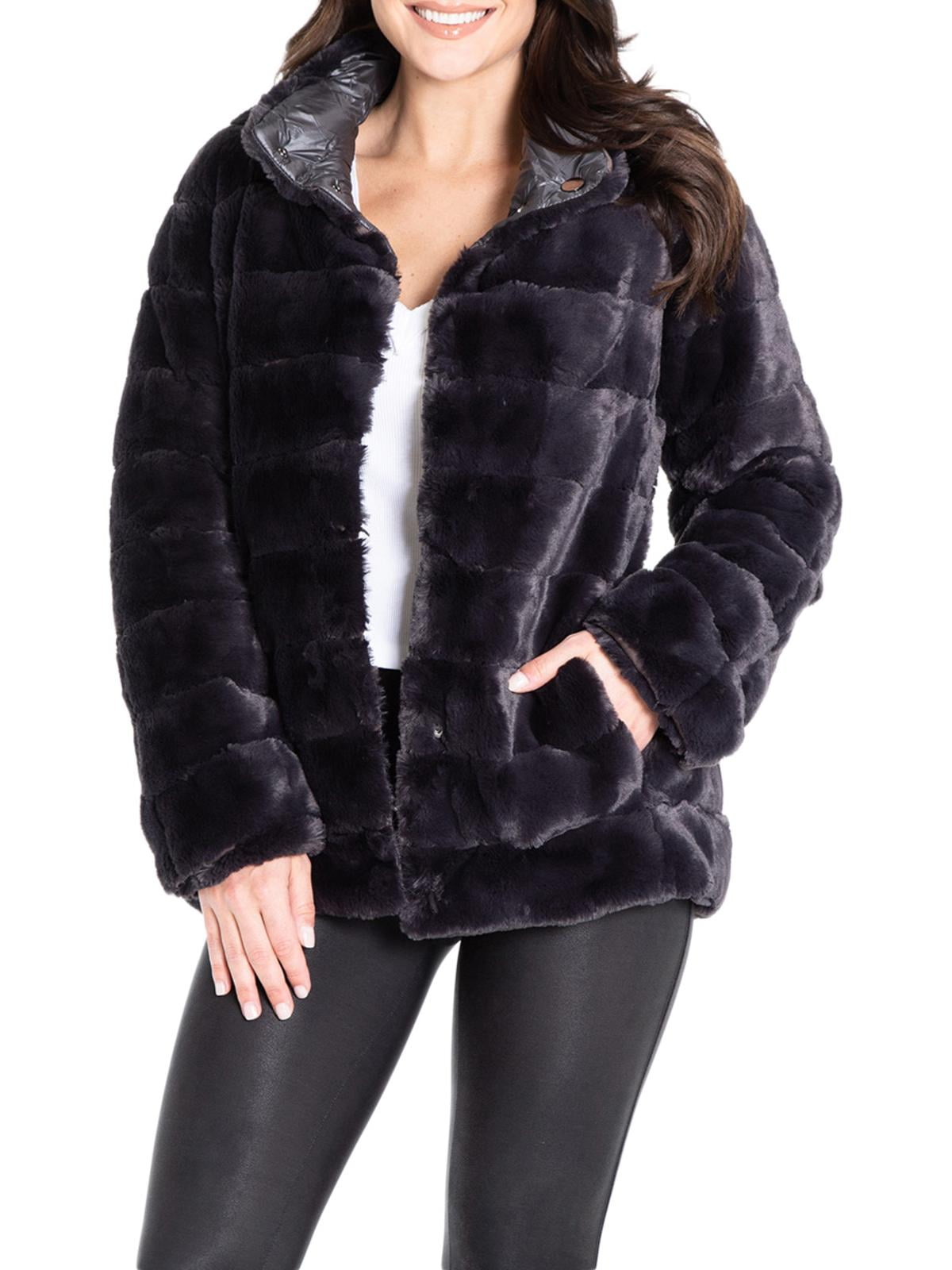 kensie reversible faux fur coat