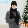 thumbnail image 2 of FZ FANTASTIC ZONE Men Women Winter Knit Hat Beanie Long Scarf Set Touchscreen Gloves Neck with Fleece Lined,Black, 2 of 6