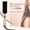 thumbnail image 3 of Hair Straightening Brush - Pro Airflow Straightener | Quickly Tames Frizz for Sleek, Straight Hair | Ceramic Anti-Scald Heating Brush | 15 Temp Settings (170–450°F) | Dual Voltage, 3 of 7