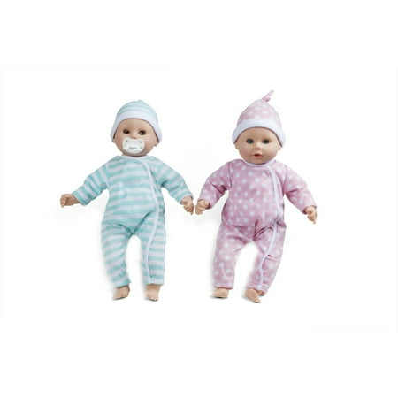 Walmart Twin Baby Dolls Melissa & Doug Mine to Love Twins Luke & Lucy 15” Light Skin-Tone Boy and Girl Baby Dolls with Rompers, Caps, Pacifiers ()