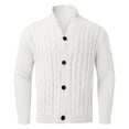 thumbnail image 5 of JTieacloth Men's Knit Pullover Sweater Mens Ca Ble Knit Cardigan Sweater Shawl Loose Fit Long Sleeve Casual Cardigans(White), 5 of 5