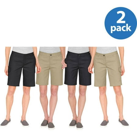 Genuine Dickies Womens Twill Shorts, 2 Pack (Best Shorts For Petites)