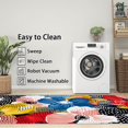thumbnail image 3 of 4x6 Rug, Floral Rug Washable Non Slip Soft for Living Room Bedroom, Polka Dot Flower Area Rug, Girls Abstract Botanical Carpet, Floral Home Decor & Gifts, 3 of 7
