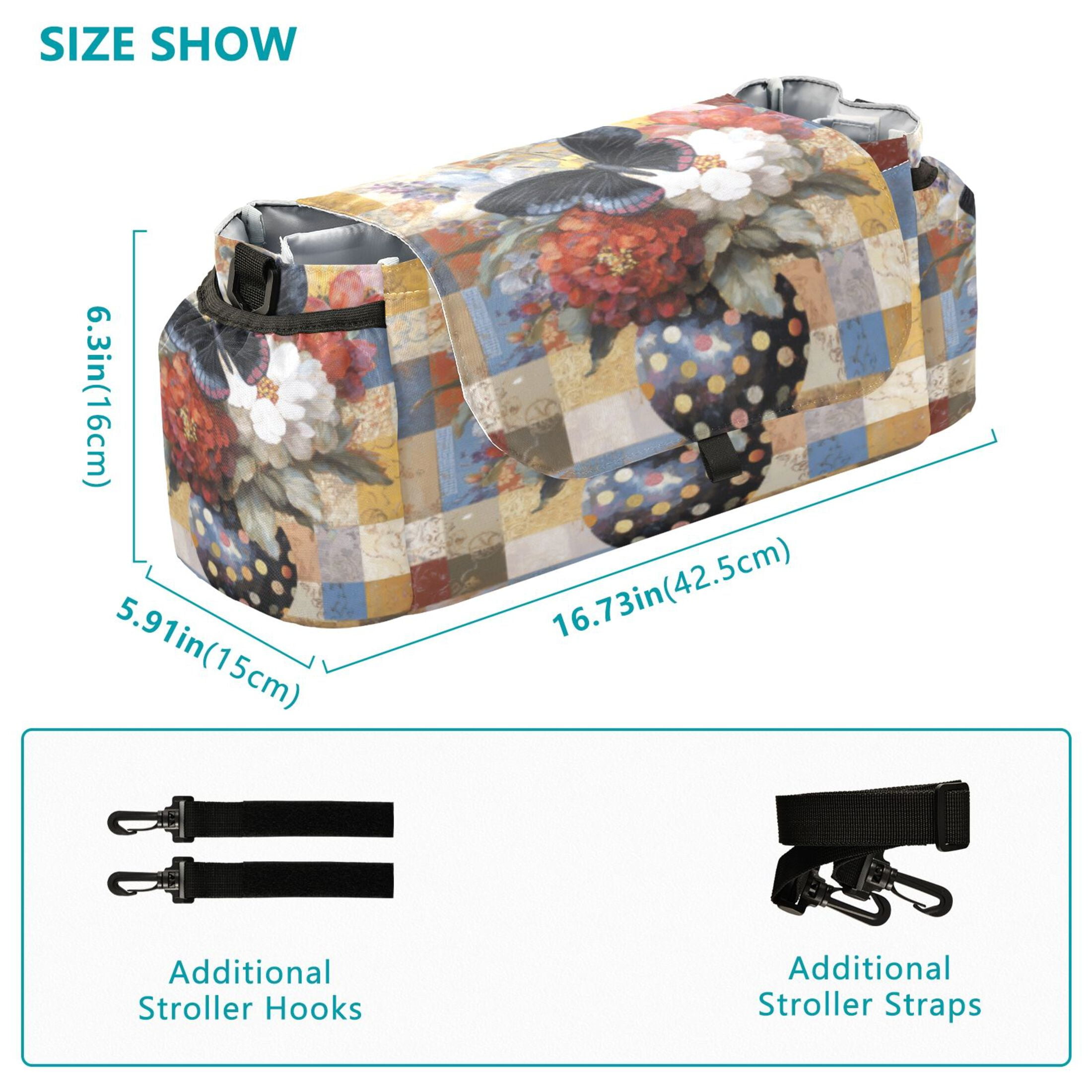 DIXRUYEE Stroller Organizer Butterfly Bouquet Printed