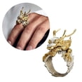thumbnail image 2 of Osdhezcn Vintage Golden Dragon Ring Adjustable Open Mouth Unique Ring Ornament Fashion Jewelry Accessory for Women and Men, 2 of 12