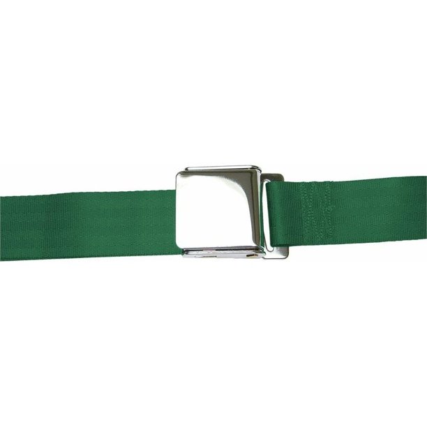 2 Point Retractable Airplane Buckle Dark Green Seat Belt (1 Belt