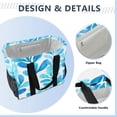 thumbnail image 4 of Large Capacity Handheld Storage Bag, Thickened Travel Organizer Bag for Picnic, Luggage & Clothing Ocean Blue Watercolor Foliage, 4 of 6