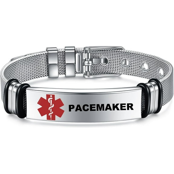 Magnetia Medical Alert Bracelets for Men, Strong Durable Stainless Bracelet Medical Id Bracelets