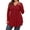 Wine-Red, variant on WellSize Plus Size Blouses for Women V Neck Curved Hems Tunic Tops Casual Long Sleeve Botton Fall Shirts