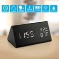 thumbnail image 2 of Despertador OCT17 de madera inteligente LED digital con temperatura y humedad, 2 of 7