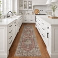 thumbnail image 2 of GLATTICE Runner Rug 2x8 Terracotta Vintage Floral Rug Boho Rug Runner Non-Slip Washable Kitchen Runner Soft Printed Retro Flower Carpet Runner for Bedroom Laundry Entryway, 2 of 8