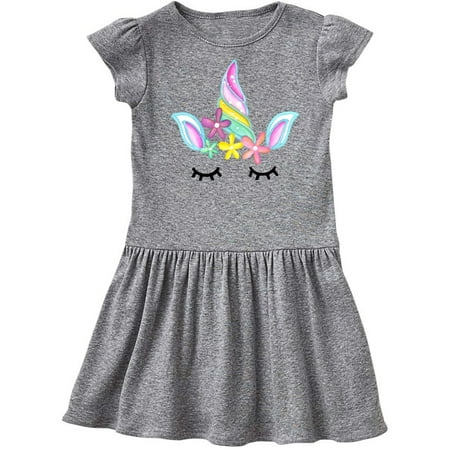 

Inktastic Unicorn Face Gift Toddler Girl Dress