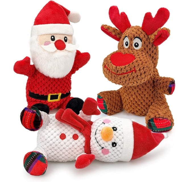 Set de Juguetes para Perro BBeary Navidad 3 Piezas para Razas Pequeñas, Medianas y Grandes