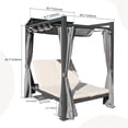 thumbnail image 2 of Triple Tree Water-Resistant Aluminum Outdoor Patio Daybed with Retractable Canopy Bed, Gray, 2 of 5