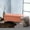 Orange, variant on Dark Brown Fabric Storage Bench / Store Items, Put Feet Up in Office