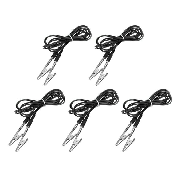 Uxcell ESD Grounding Cable Cord with Alligator Clip 70.87" for Eliminate Conductor Electrostatic 5 Pcs Black