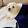 thumbnail image 4 of Moonlight20015 Sherpa Blanket Fluffy Plush Couch & Travel Blanket Reversible Throw Size Navy Color, 4 of 8