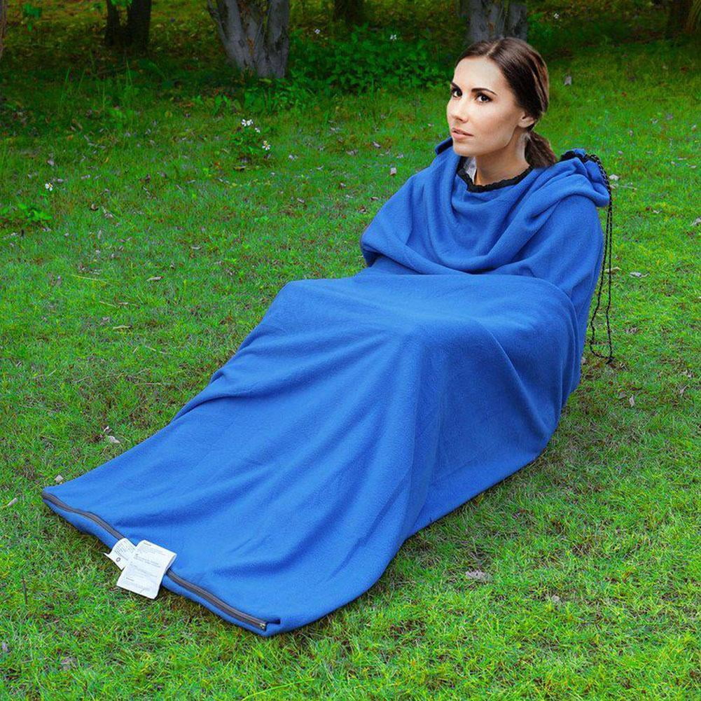 Portable Ultra-light Polar Fleece Sleeping Bag Outdoor Camping Bed Sleeping Bag C8I5