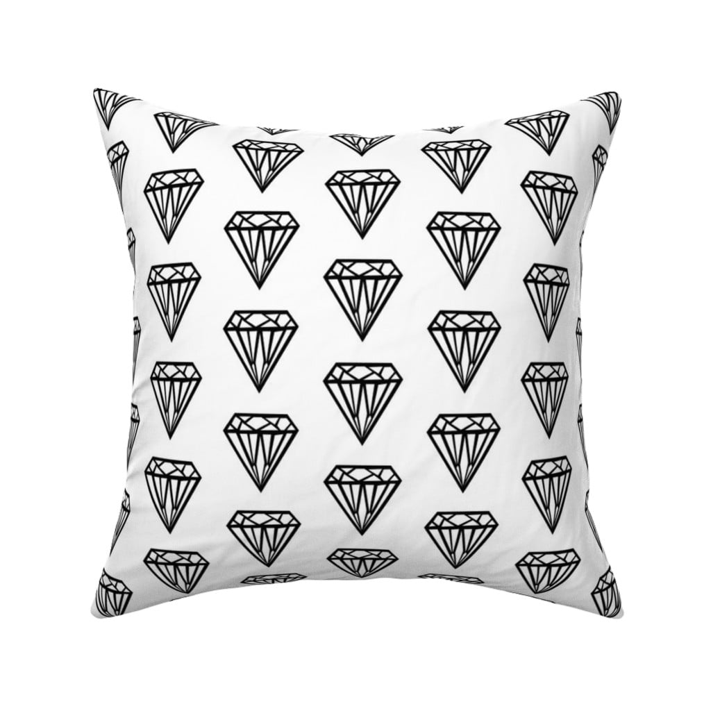 Geometric Triangles Diamonds Throw Pillow Cover w Optional Insert by Roostery 