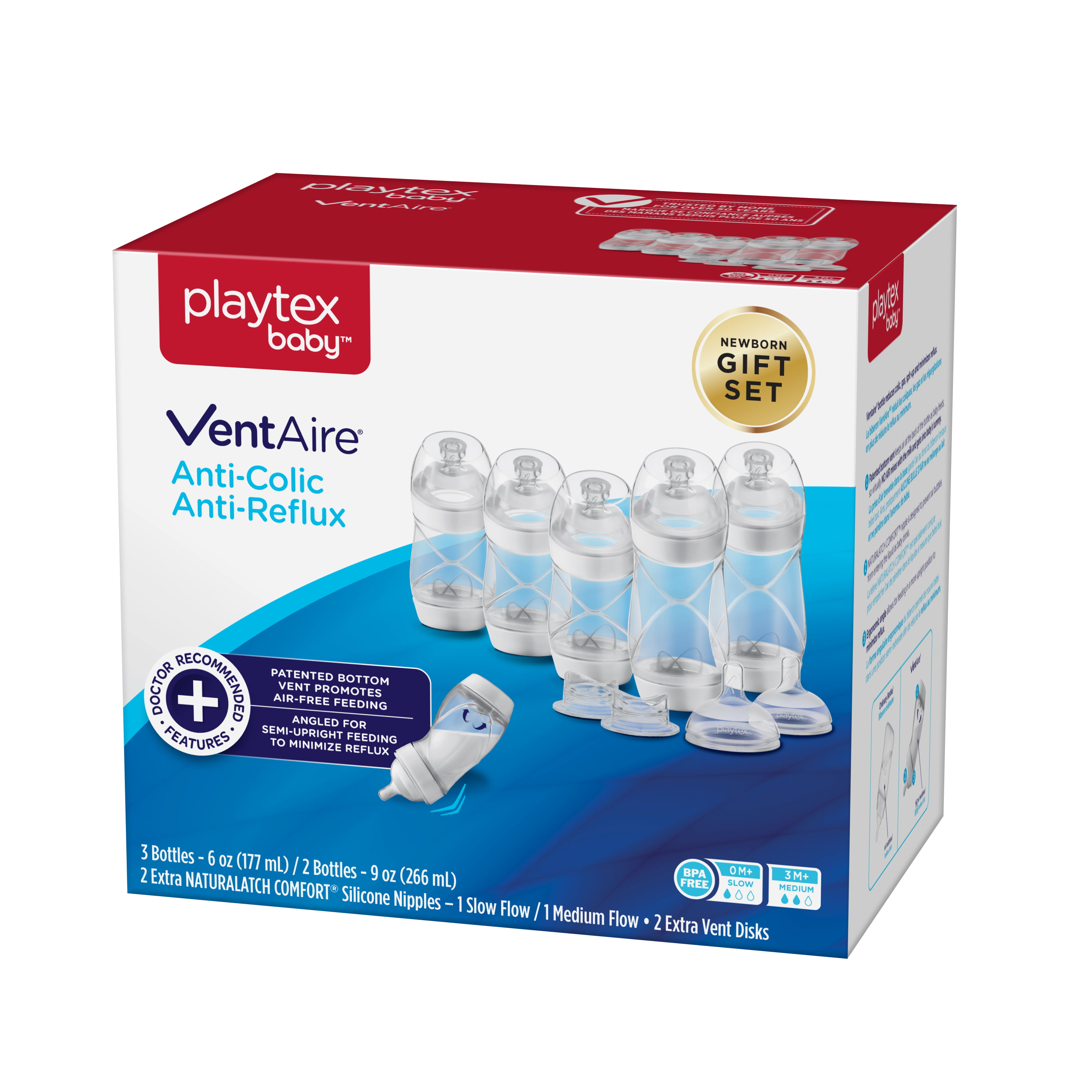  Playtex Baby VentAire Newborn Gift Set, Includes Anti-Colic  Feeding Essentials to Meet Your Baby's Growing Needs : Baby