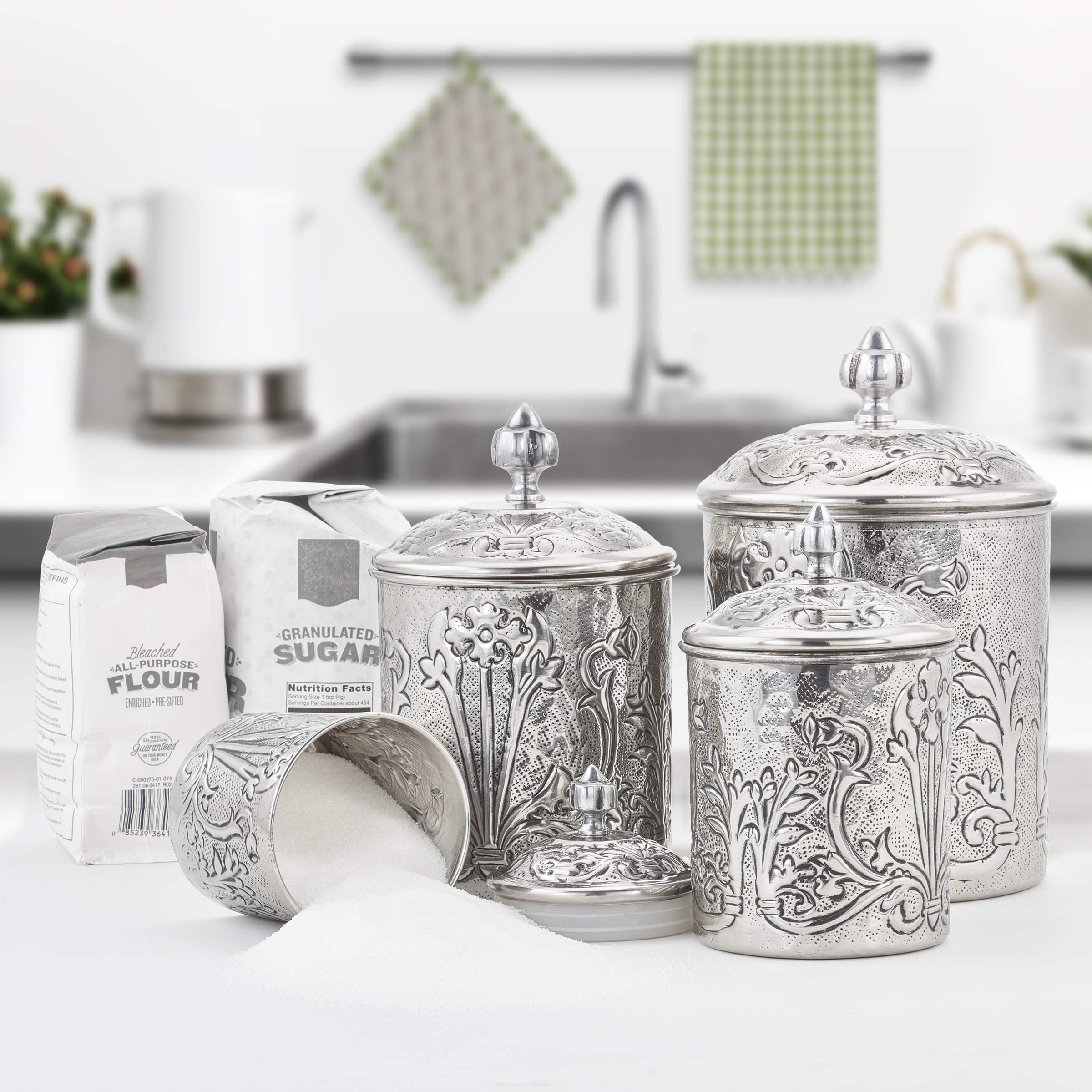 Old Dutch International Art Nouveau Stainless Steel 4 Piece Old Dutch International Art Nouveau Stainless Steel 4 Piece