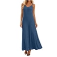 thumbnail image 4 of CHUMUD Robes d'Été pour Femmes avec Poches Robe Maxi à Bretelles Spaghetti Décontractée Coupe Ample Robe Soleil, 4 of 7