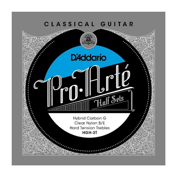D'Addario HGH-3T Pro-Arte Hybrid Carbon G Classical Guitar Half Set, Hard Tension